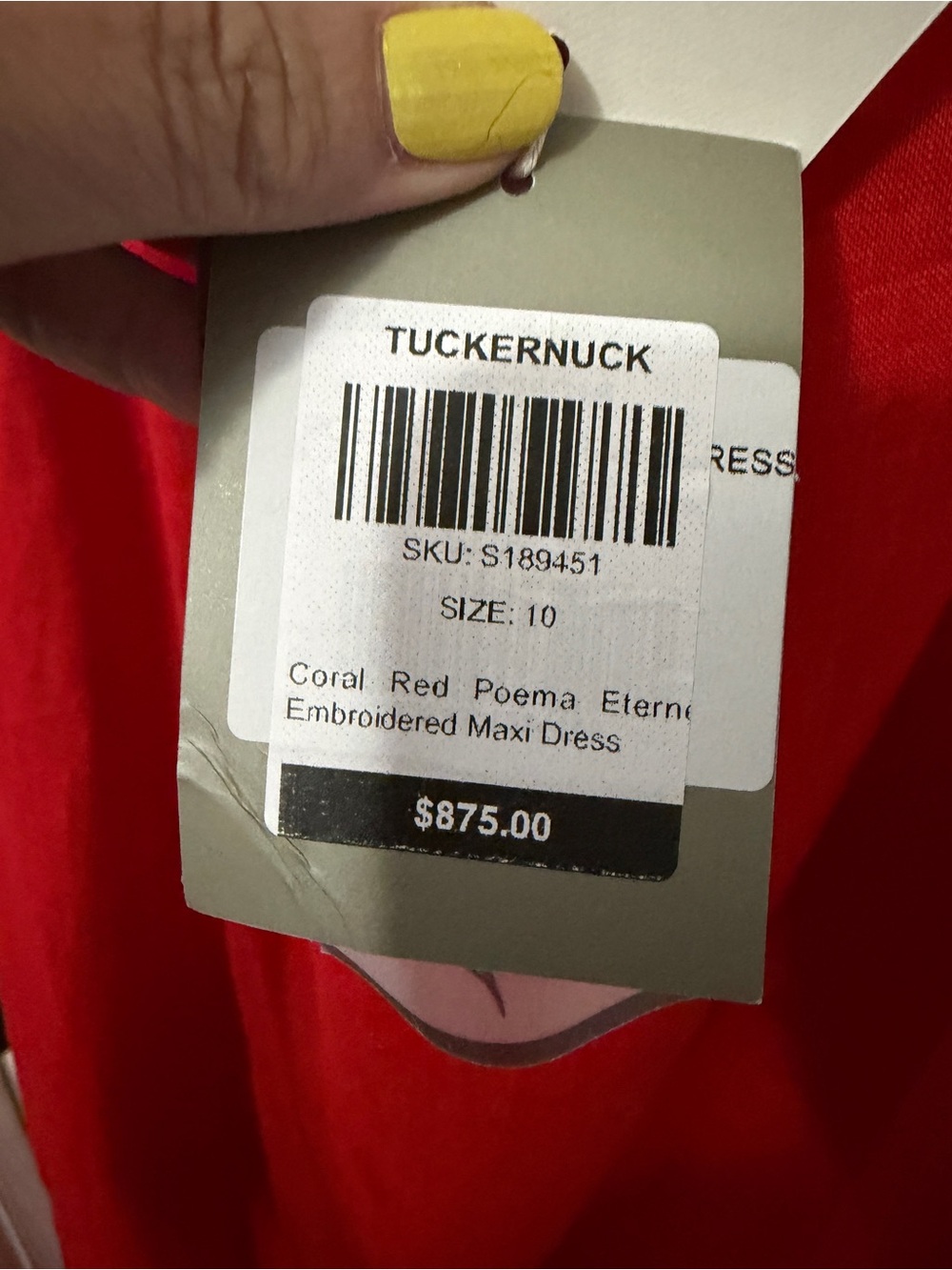 Tuckernuck Red Poema Maxi Dress. nWT size 10 875.00 retail Andres Otalora - Picture 6 of 8